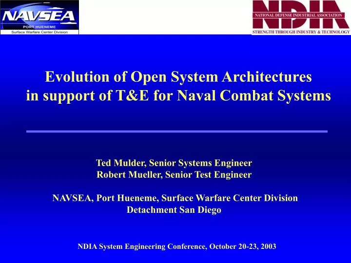 evolution of open system architectures in support of t e for naval combat systems