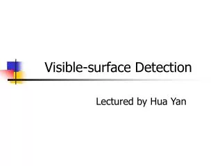 visible surface detection