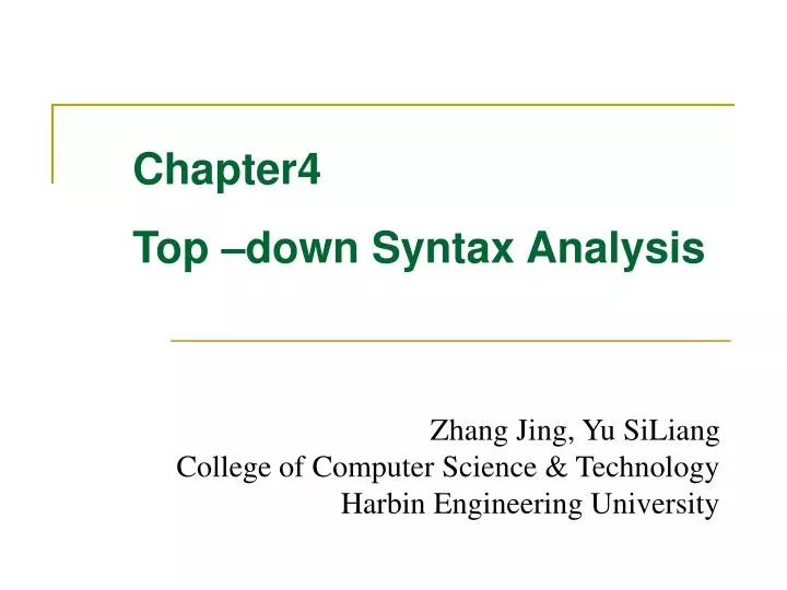 chapter4 top down syntax analysis