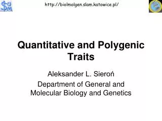 Quantitative and Polygenic Traits