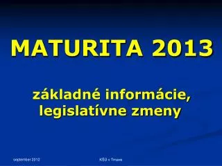 maturita 2013