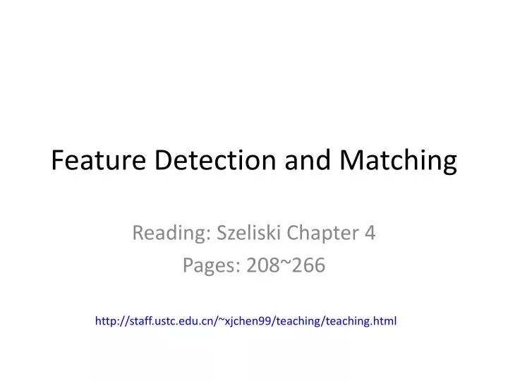 feature detection and matching