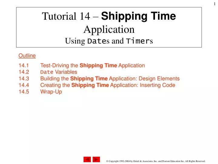 tutorial 14 shipping time application using date s and timer s