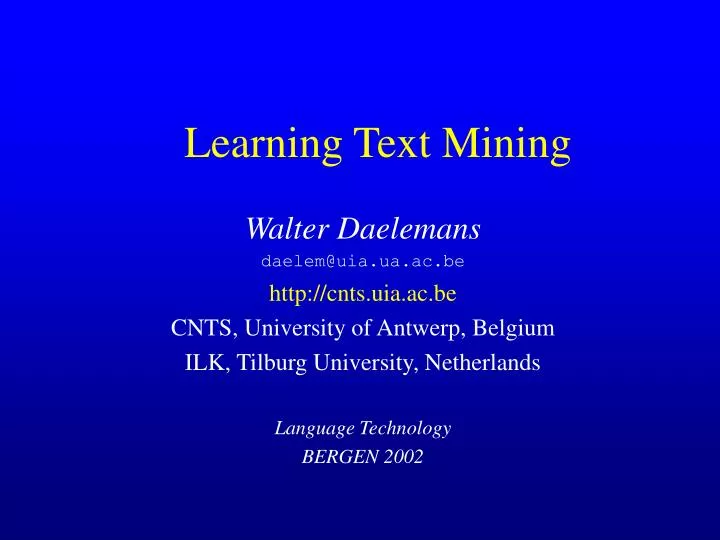 learning text mining