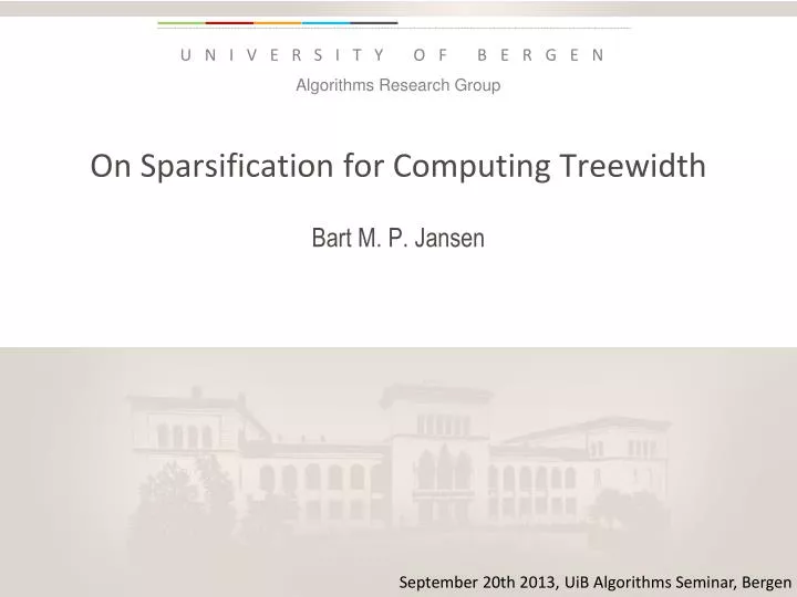 on sparsification for computing treewidth