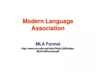 modern language association
