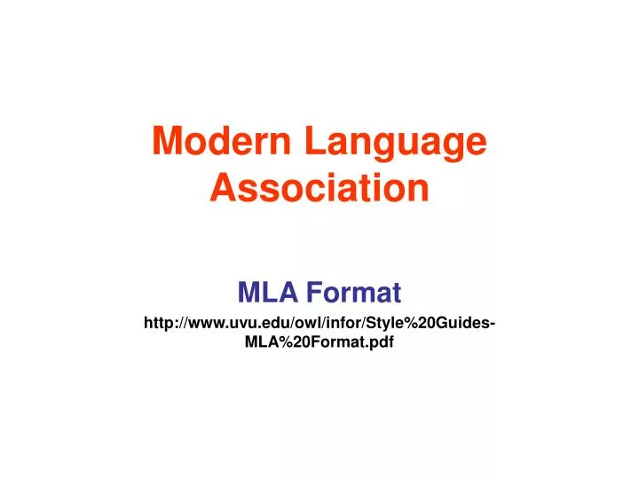 modern language association