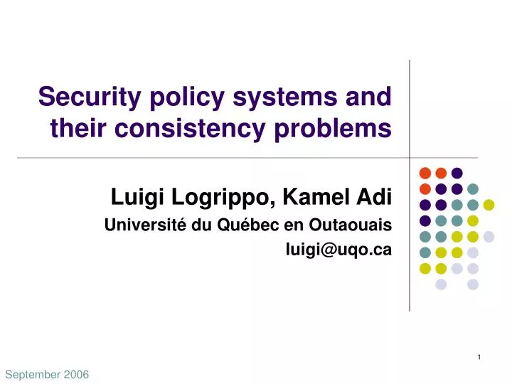 security policy systems and their consistency problems