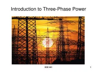 Introduction to Three-Phase Power