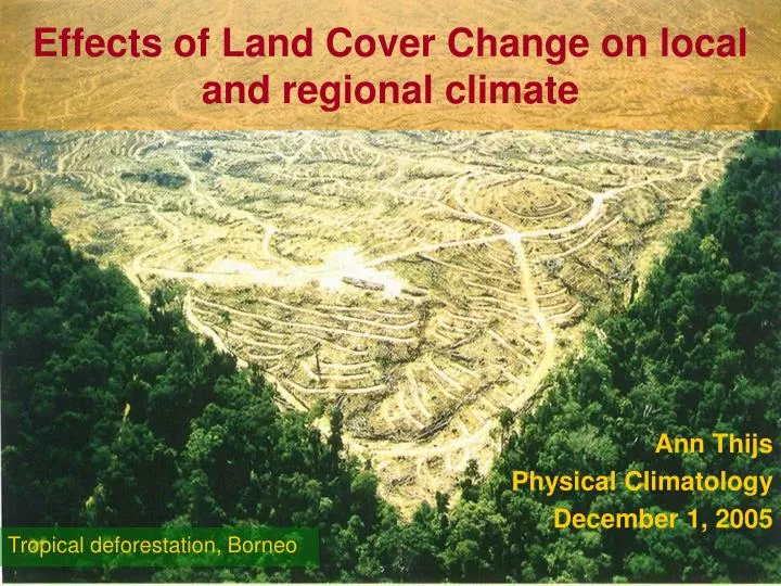 effects of land cover change on local and regional climate
