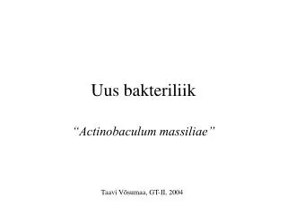uus bakteriliik