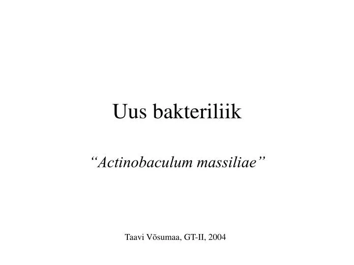 uus bakteriliik