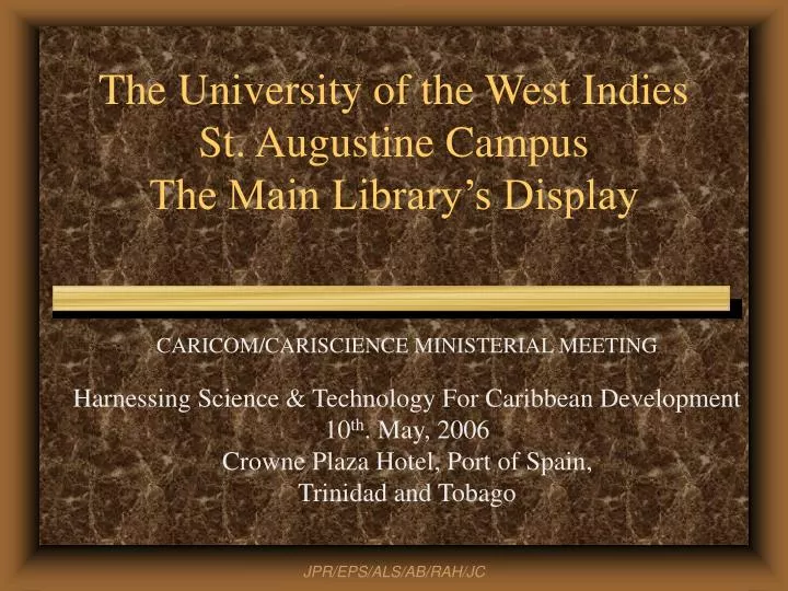 the university of the west indies st augustine campus the main library s display