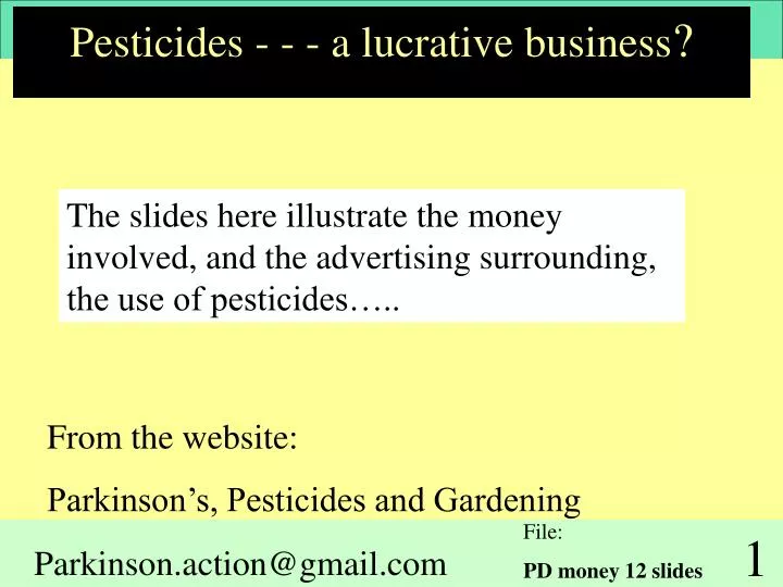 pesticides a lucrative business