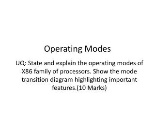 Operating Modes