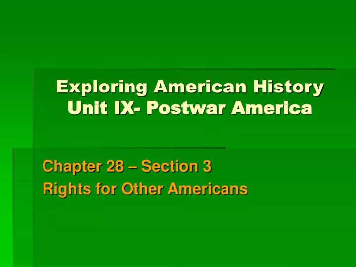 exploring american history unit ix postwar america