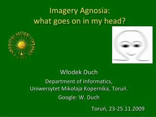 Imagery Agnosia: what goes on in my head?
