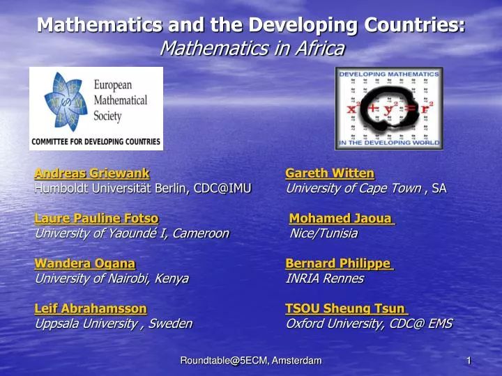 mathematics and the developing countries mathematics in africa