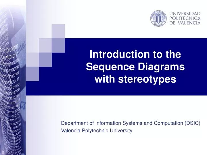 introduction to the sequence diagrams with stereotypes