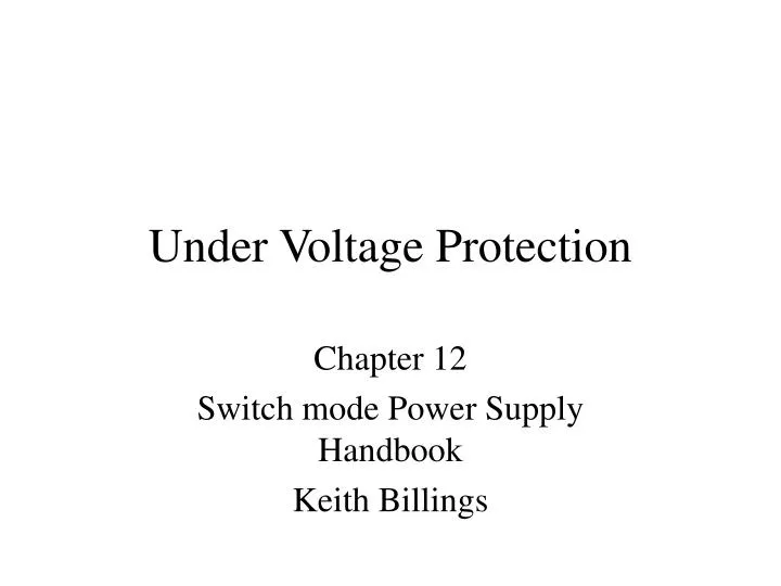 under voltage protection