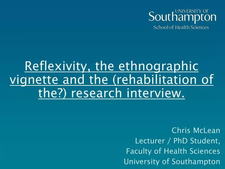 reflexivity the ethnographic vignette and the rehabilitation of the research interview