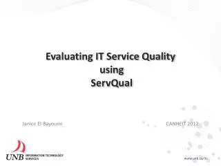 Evaluating IT Service Quality using ServQual