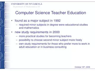 Computer Science Teacher Education