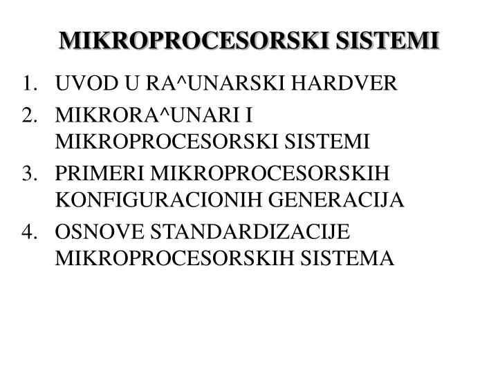mikroprocesorski sistemi