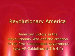 revolutionary america