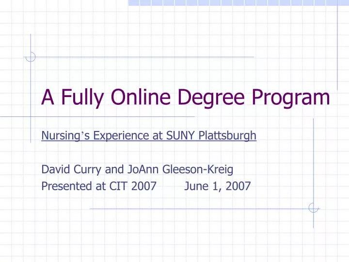 a fully online degree program