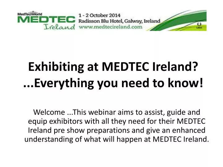 exhibiting at medtec ireland everything you need to know