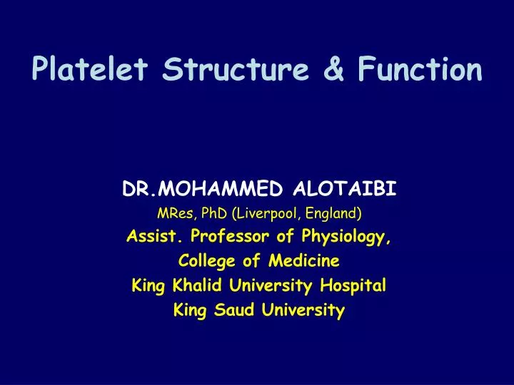 platelet structure function