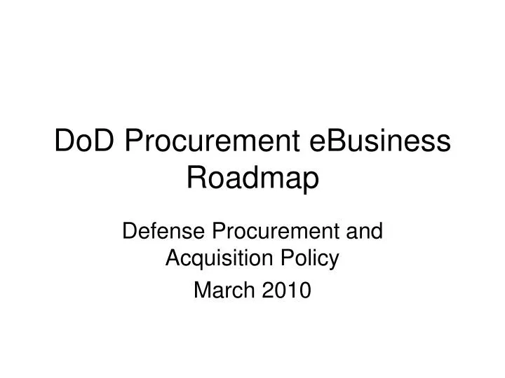dod procurement ebusiness roadmap
