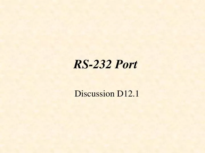 rs 232 port