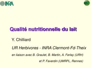 qualit nutritionnelle du lait