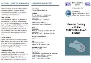 Gesture Coding with the NEUROGES-ELAN System