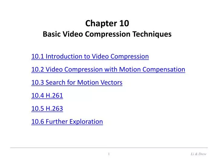 chapter 10 basic video compression techniques