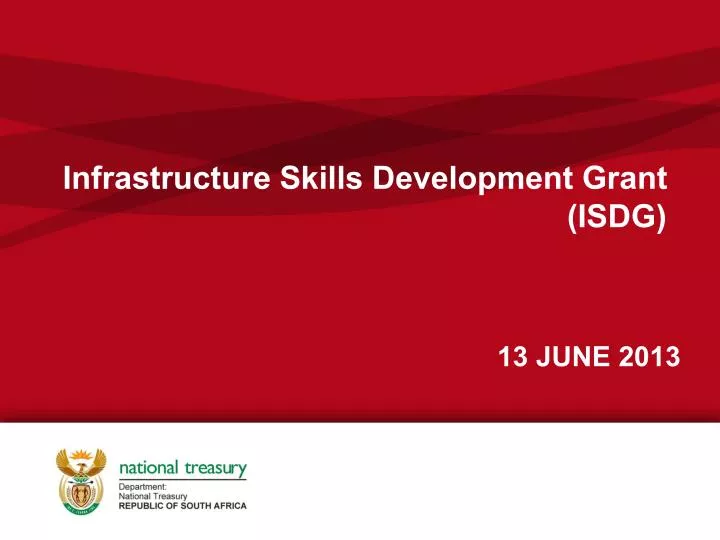 infrastructure skills development grant isdg