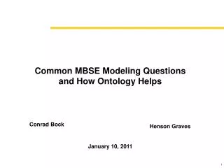 Common MBSE Modeling Questions and How Ontology Helps