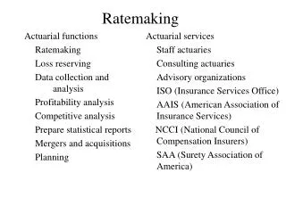 Ratemaking