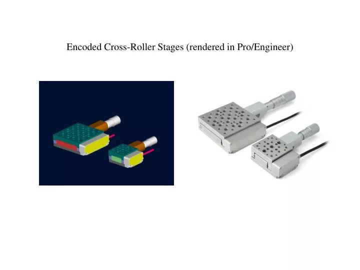 encoded cross roller stages rendered in pro engineer