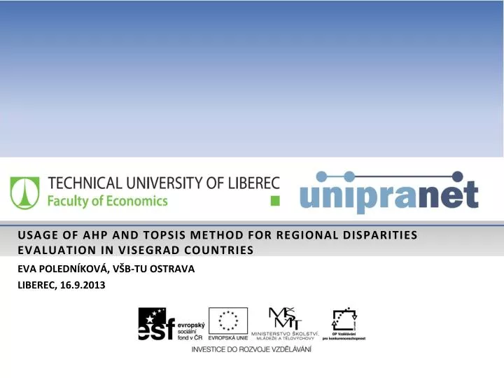 usage of ahp and topsis method for regional disparities evaluation in visegrad countries