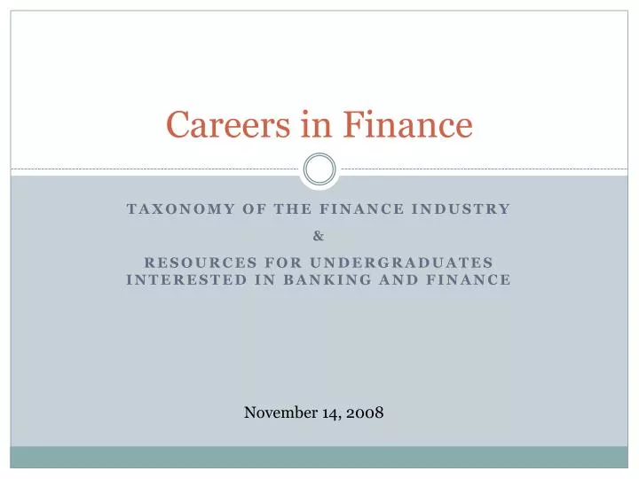 careers in finance