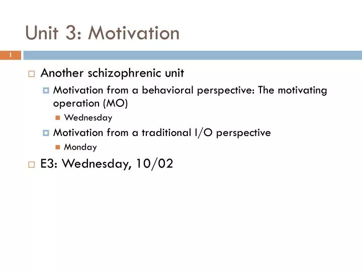 unit 3 motivation