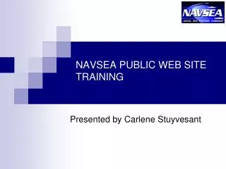 NAVSEA PUBLIC WEB SITE TRAINING