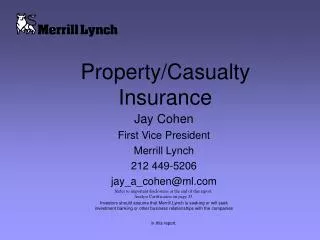 Property/Casualty Insurance