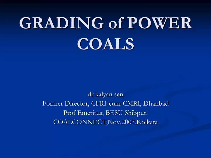 grading of power coals