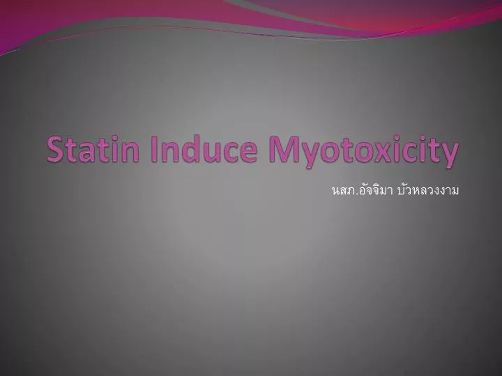 statin induce myotoxicity