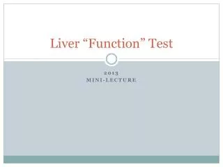 liver function test