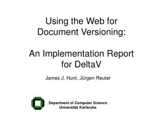 Using the Web for Document Versioning: An Implementation Report for DeltaV